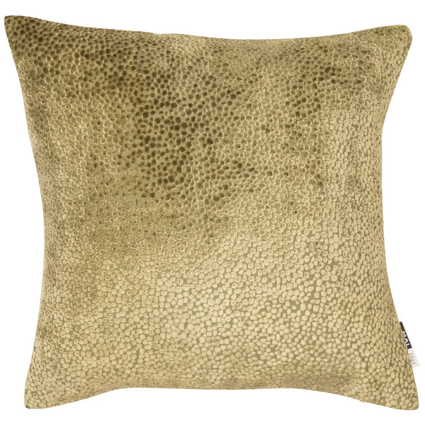 Cut Velvet Dots In Olive Cushion