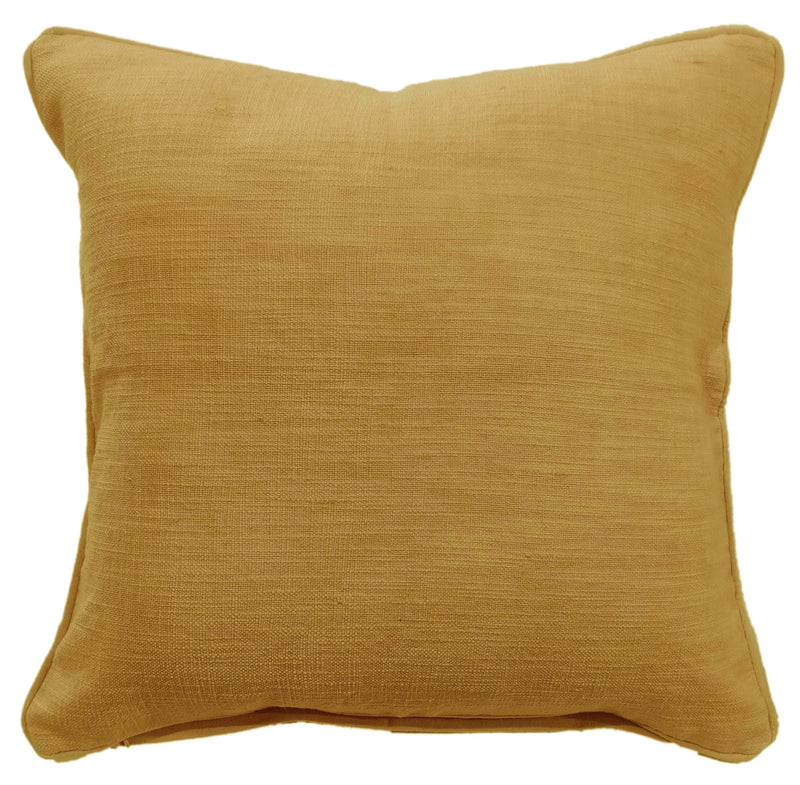 Plain Slub Texture Mustard Cushion