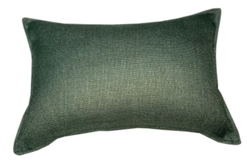 Faux Linen Lizard Green Cushion With Flange