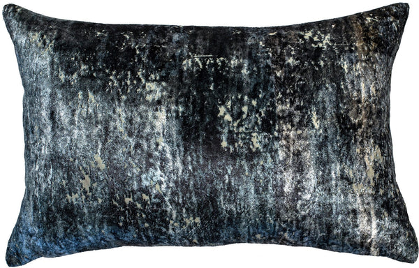 Blue Velvet Distressed Cushion