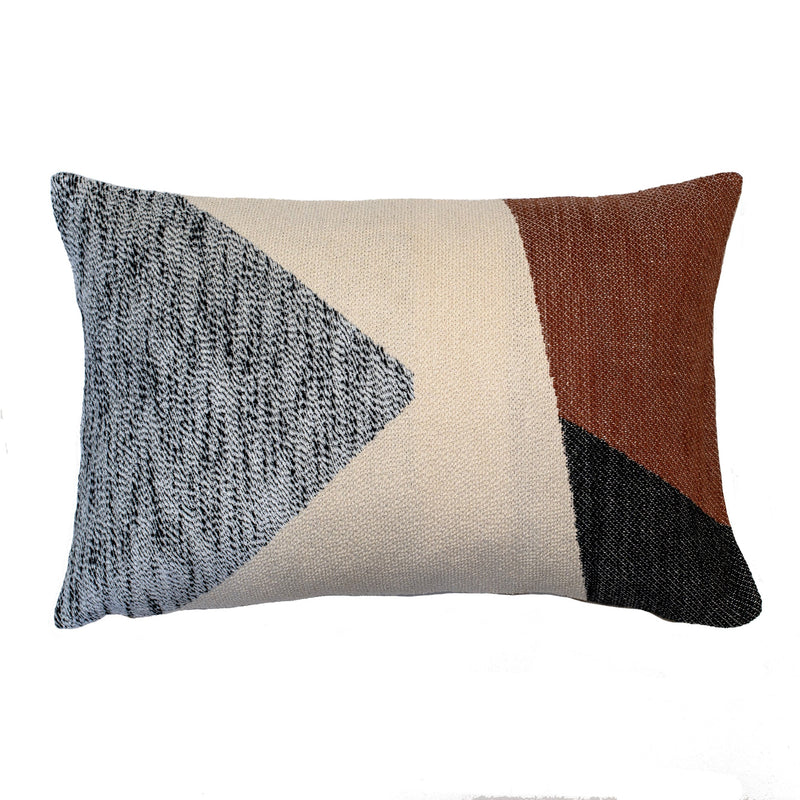 Textured Rust Geo Cushion