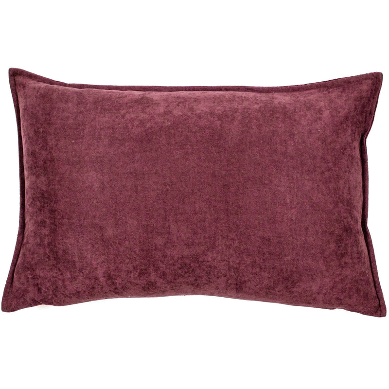 Rich Plain Velv Cushion In Aubergine