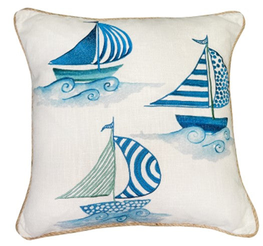 Emb Sailboats Cushion