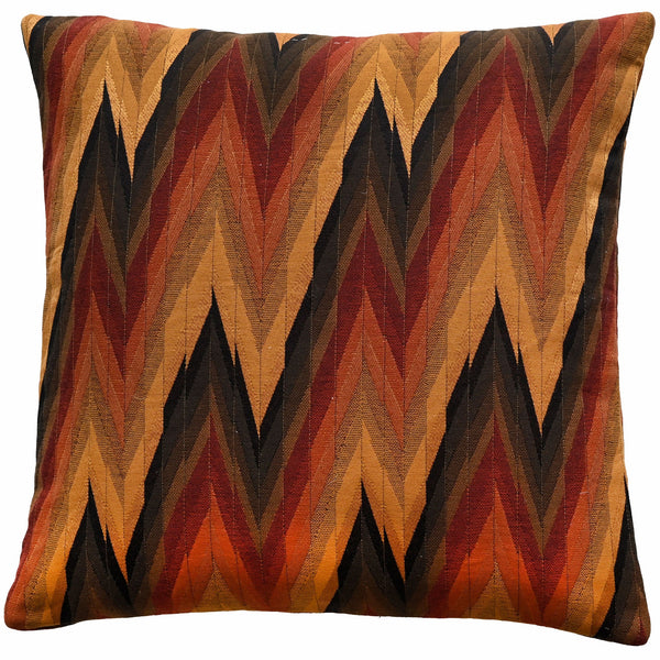 Lightning Design In Mustard And Rust Cushion