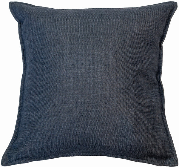 Faux Linen Denim Cushion With Flange