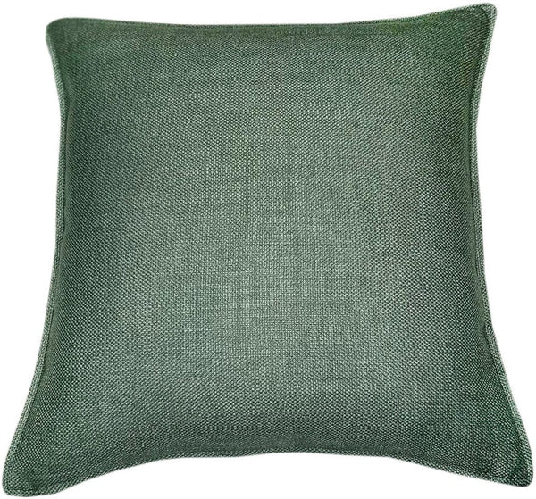 Faux Linen Lizard Green Cushion With Flange