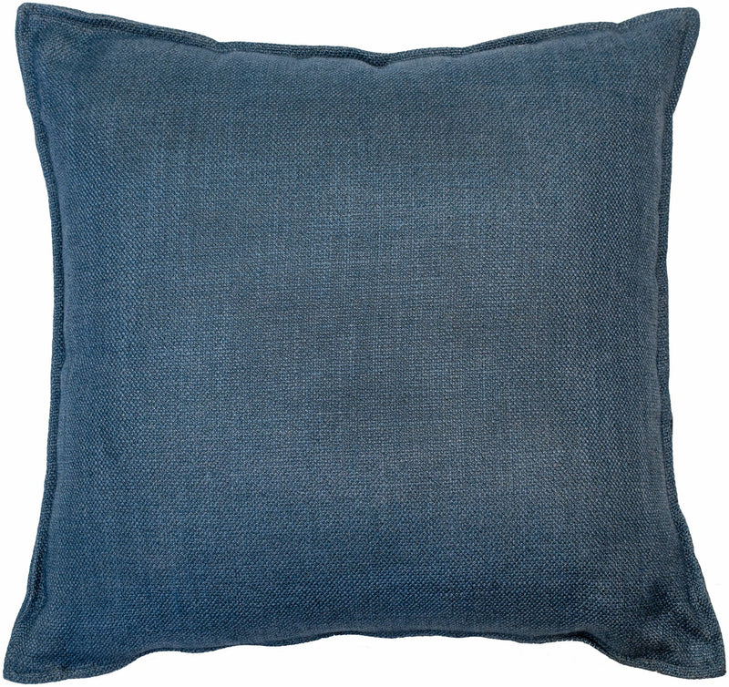 Faux Linen Navy Cushion With Flange