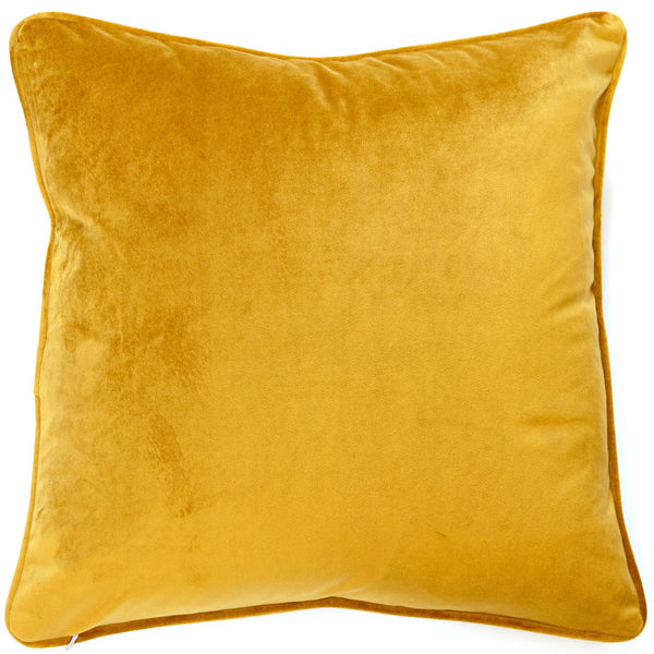 Piped Velvet Cushion Cognac