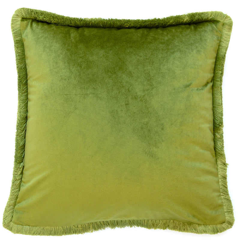 Velvet Cush W. 4 Side Fringes Olive