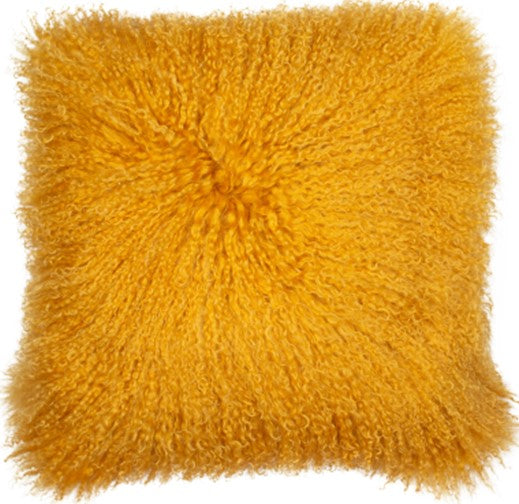 Mongolian Lamb Real Suede Mustard Cushion