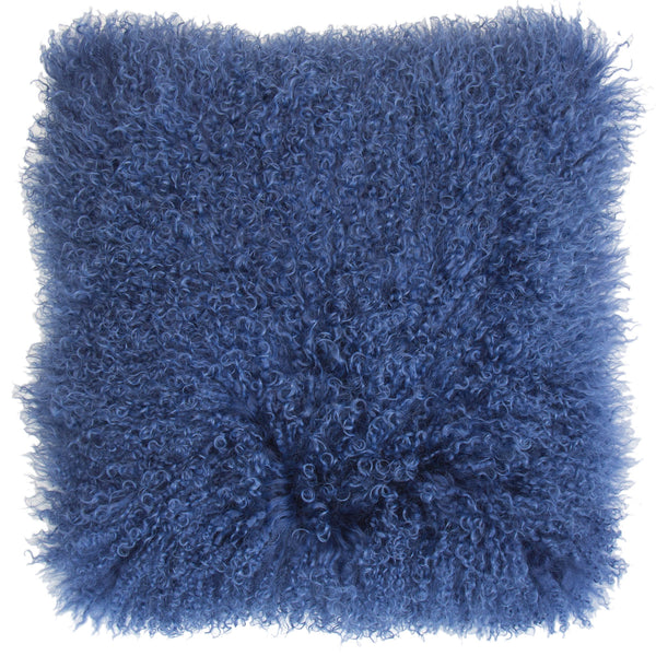 Mongolian Lamb Real Suede Navy Cushion