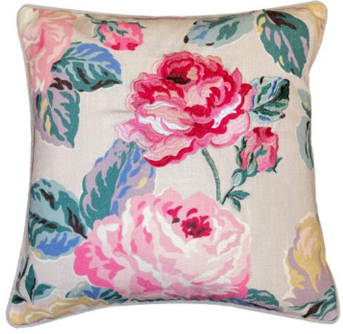 Embroidered Rose Cushion