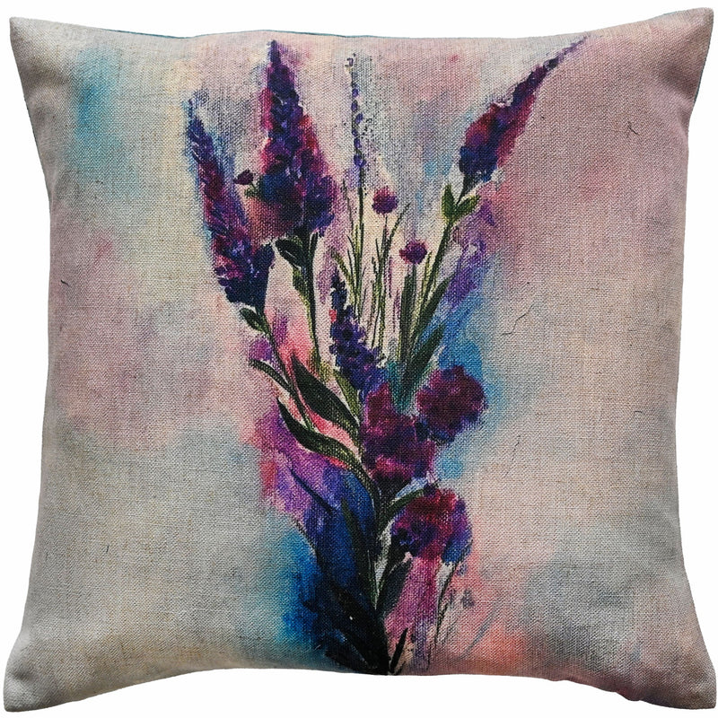 Heather Print On Faux Linen Cushion