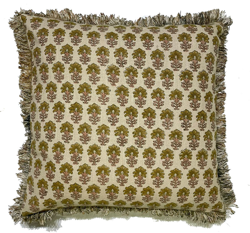 Bhuti Block Print Rust Cushion