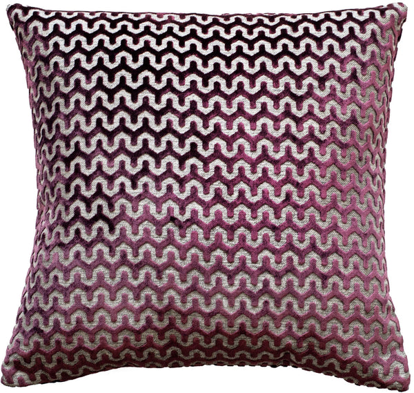 Cut Velvet Wave Aubergine Cushion