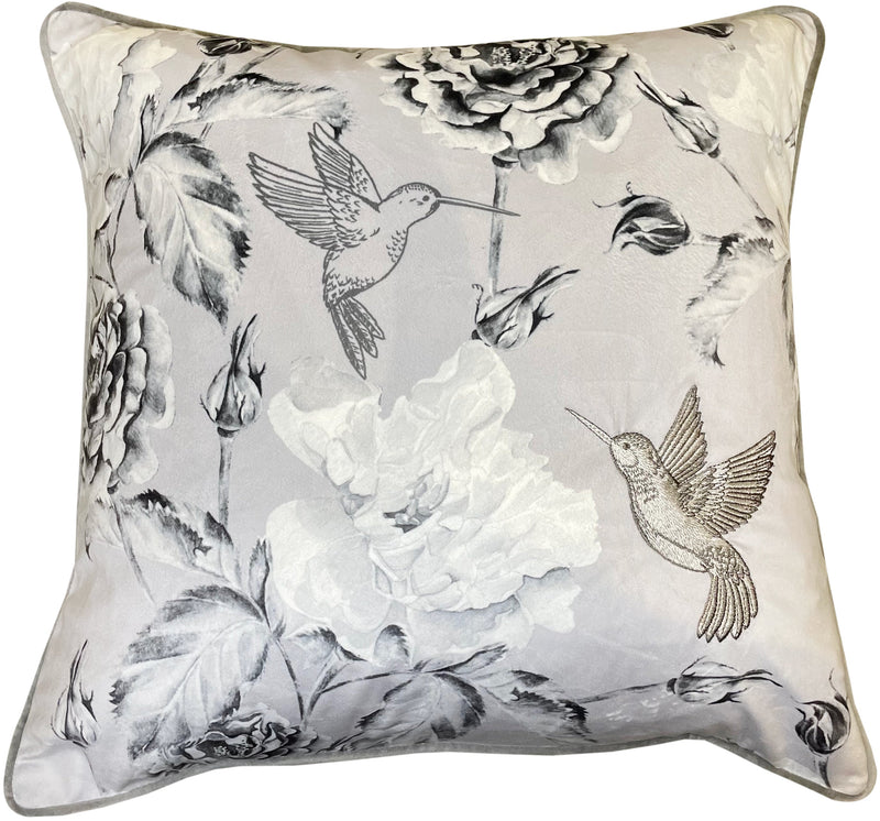 Humming Bird Emb Neutral Cushion