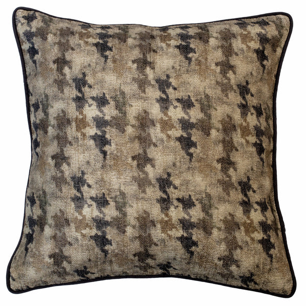 Dog Tooth Abstract Cushion In Neutral Shades