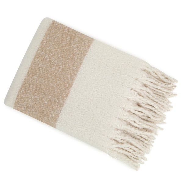 Faux Mohair Stripe Ivory/Taupe