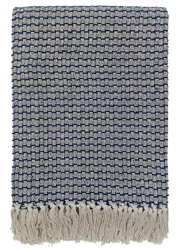 Basket Weave Pattern,Recycled Yarn Navy