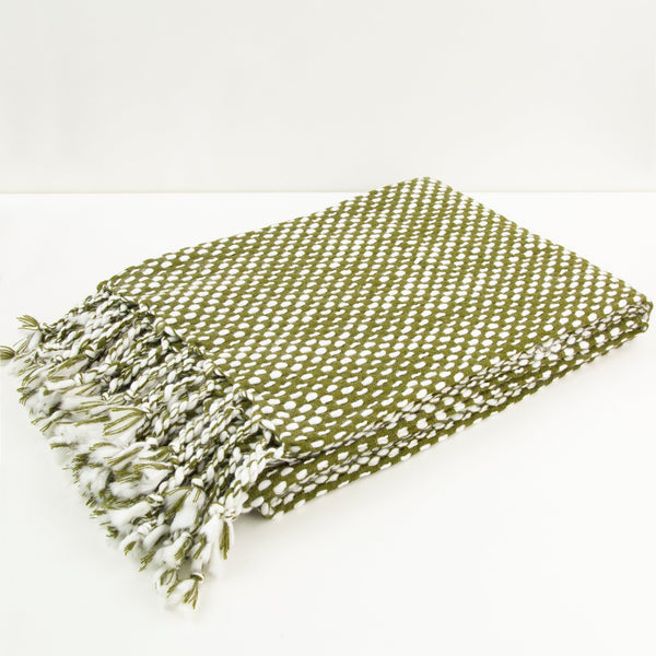 Raindrop Effect Throw Ivory/Olive