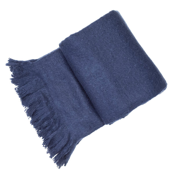 Navy Thick Faux Mohair