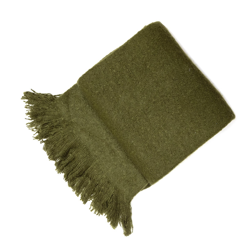 Olive Thick Faux Mohair