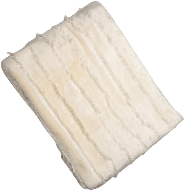 Ruffled Throw Ivory